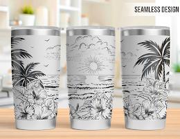 Hibiscus and Sunset design