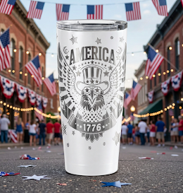 America 1776 eagle in top hat design