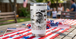 America Eagle with flowers design